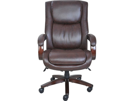 La-Z-Boy Winston Ergonomic Faux Leather Executive Big & Tall Chair, 400 lb. Capacity, Brown