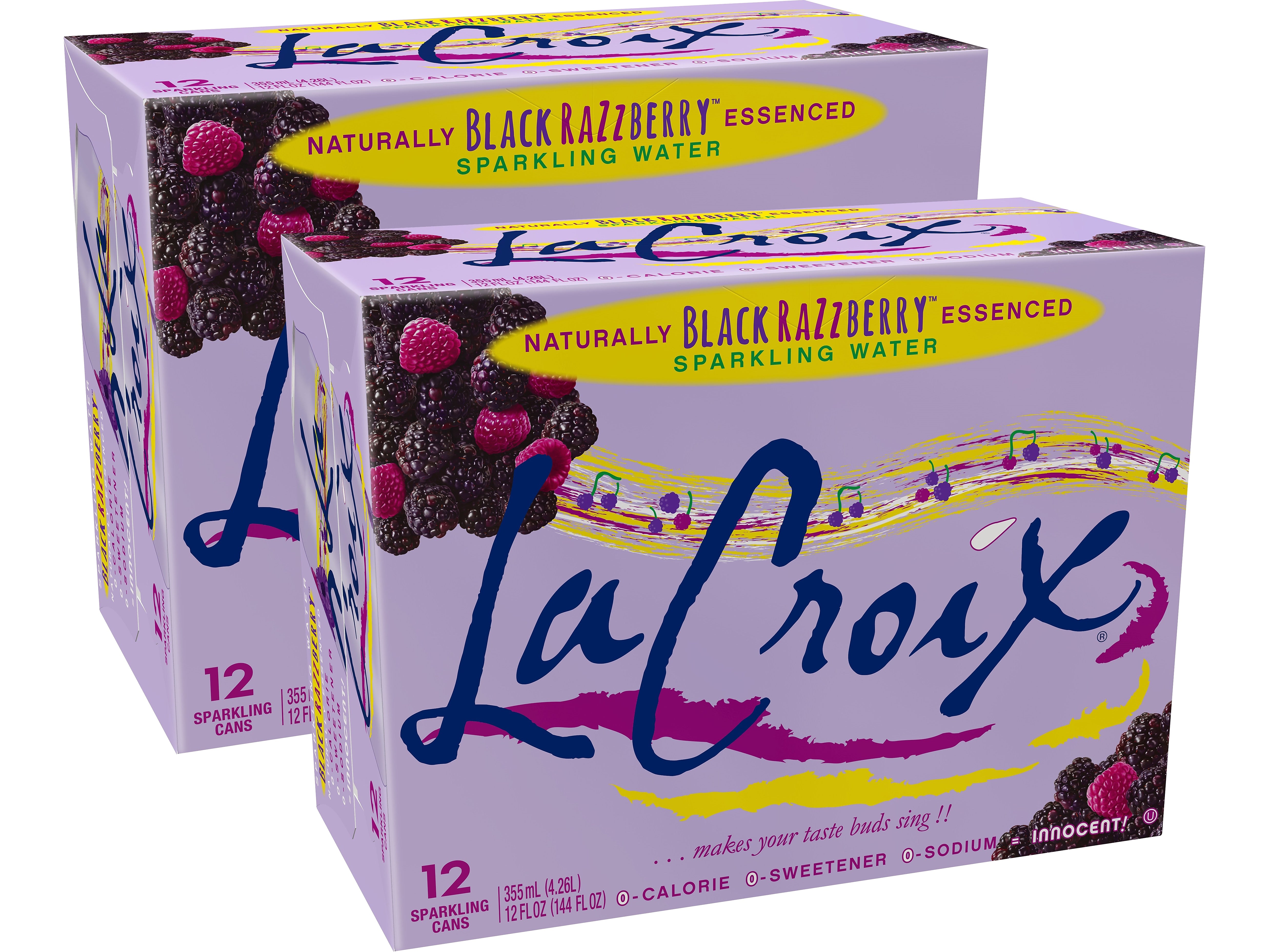Lacroix Black RazZberry Sparkling Seltzer Water, 12 Fl. Oz., 12 Cans/Pack, 2 Packs/Carton