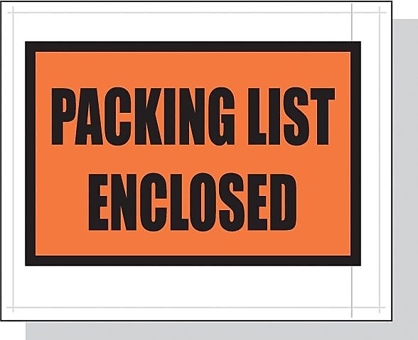 Laddawn Packing List Enclosed Envelope, 4.5" x 5.5", White/Clear, 1000/Case