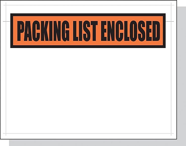 Laddawn Packing List Envelopes , 7" x 5.5", Orange, 1000/Case