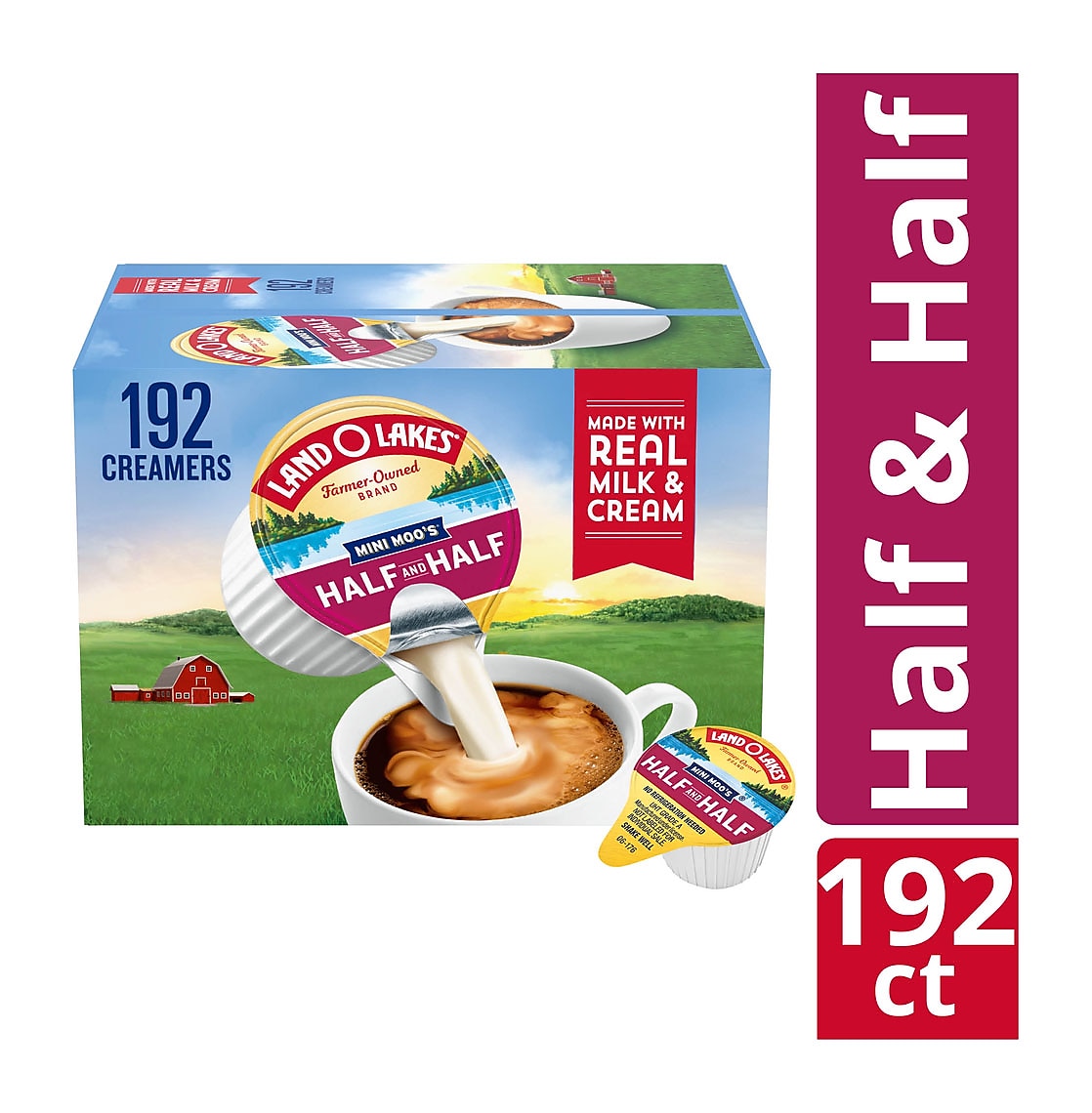 Land O'Lakes Mini-Moo's Half and Half Liquid Creamer, 0.28 oz., 192/Carton