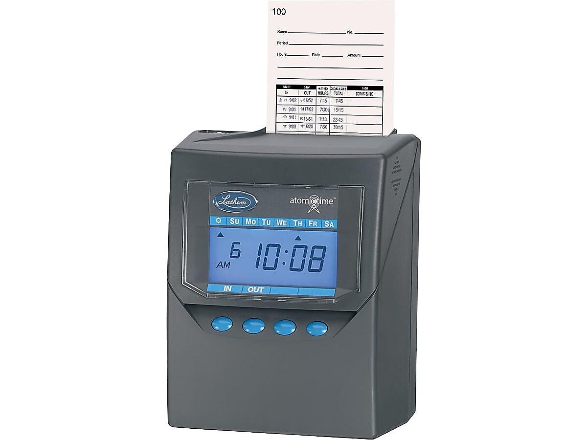 Lathem Time Punch Card Time Clock System, Black