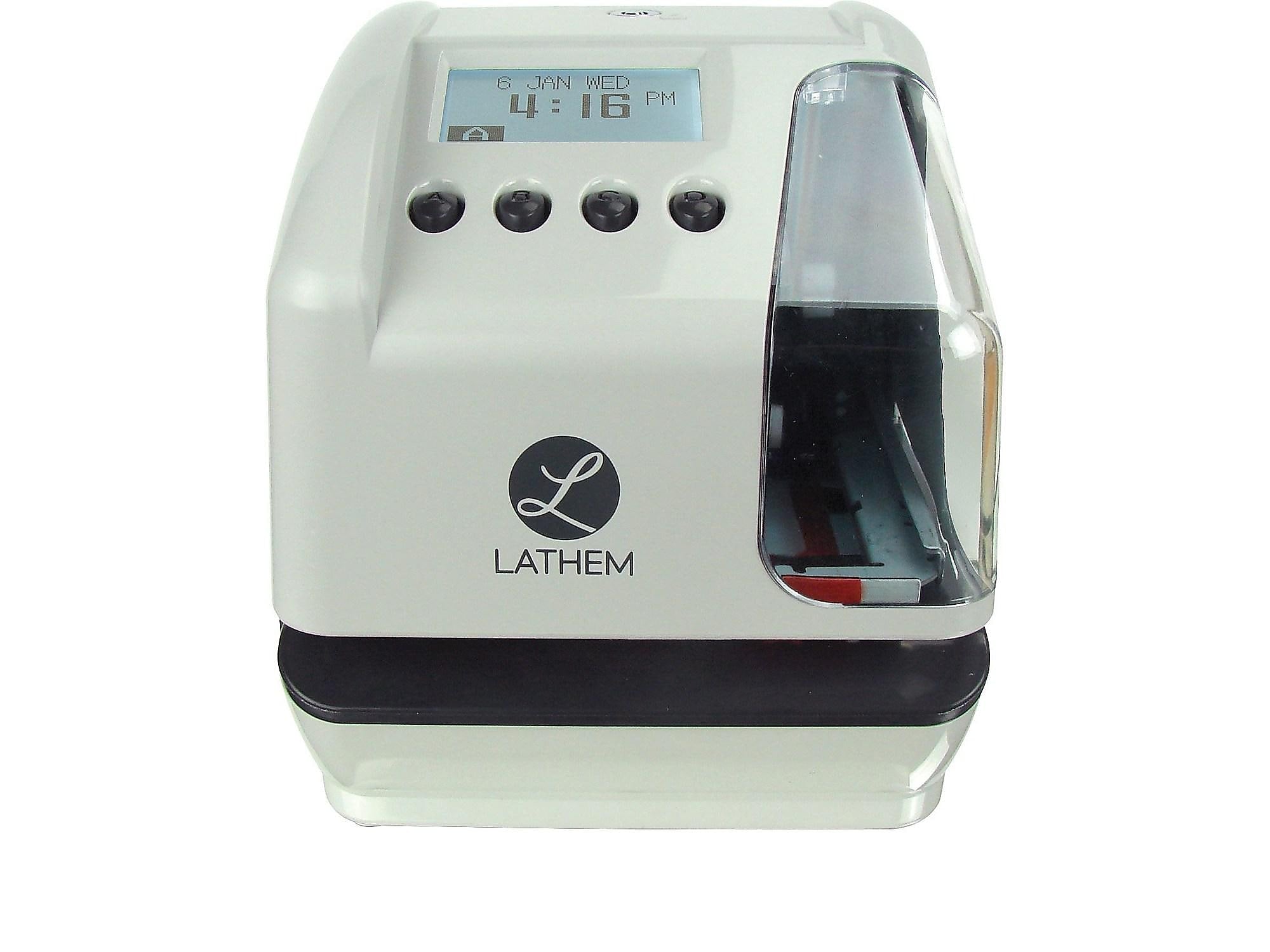 Lathem Time Punch Card Time Clock System, White