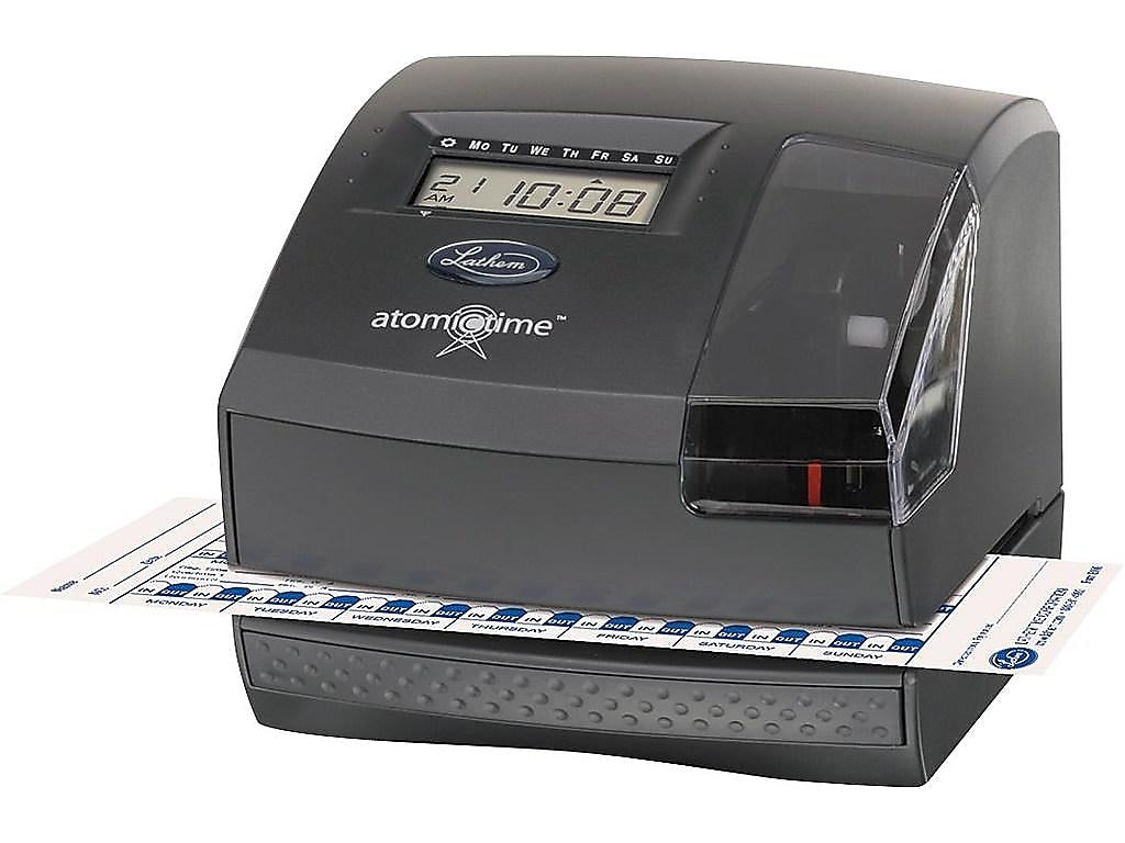 Lathem Tru-Align Punch Card Time Clock System, Black