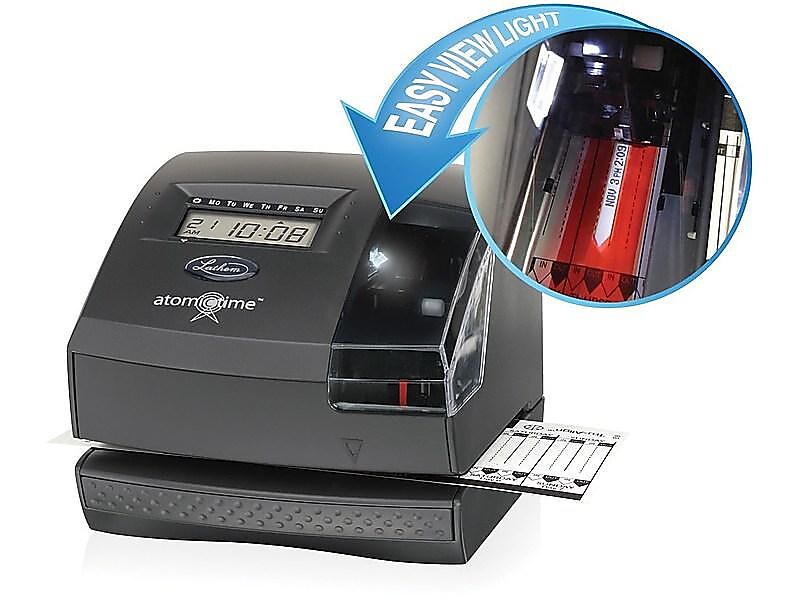 Lathem Tru-Align Punch Card Time Clock System, Black