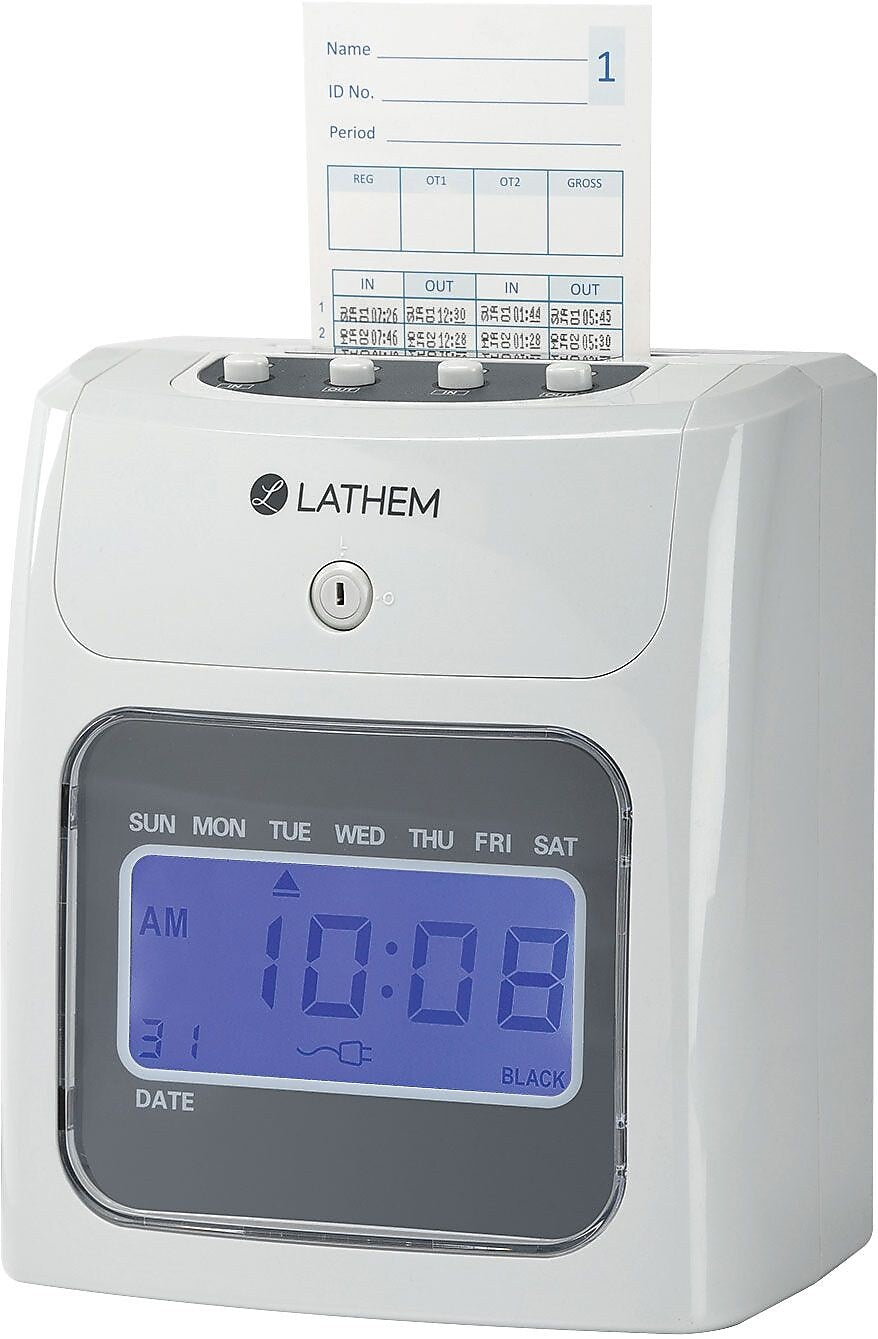 Lathem Unlimited Number of Employees Digital Top-Feed Time Clock Starter Bundle