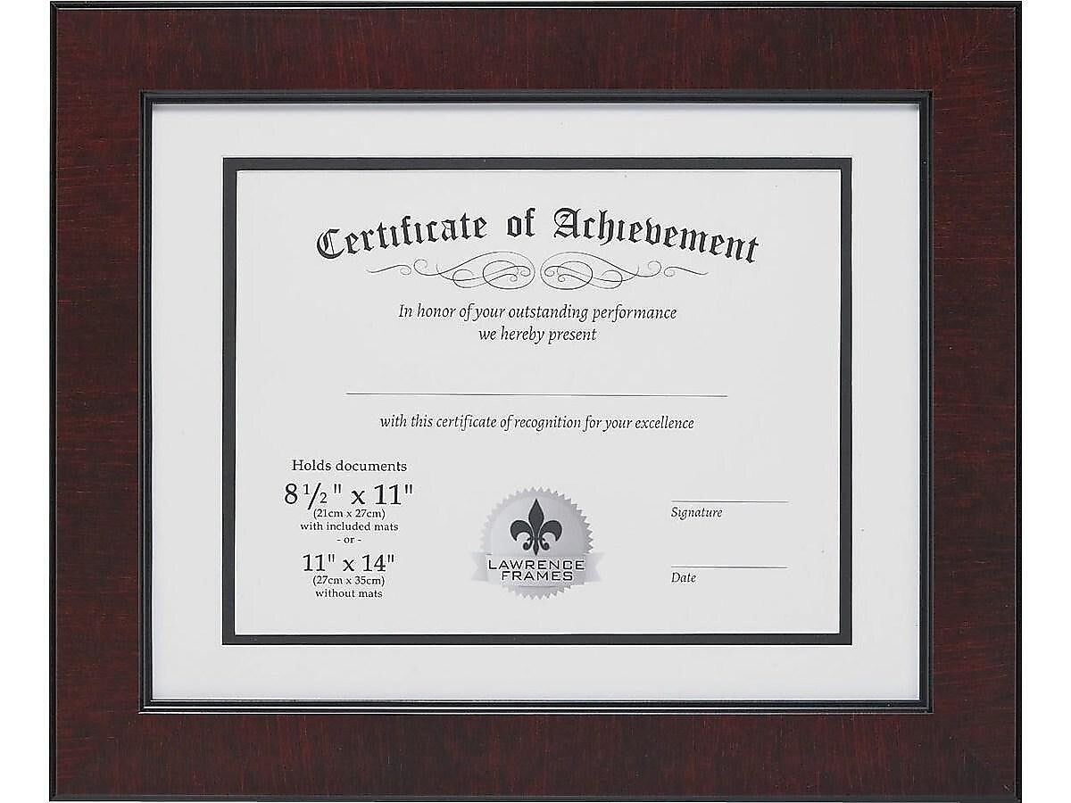 Lawrence Frames Resin Certificate Frame, Mahogany