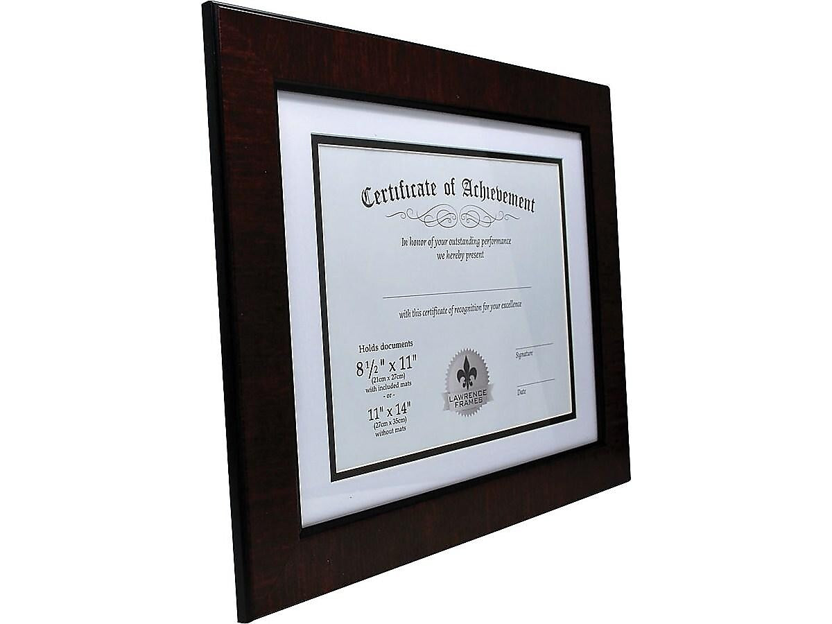 Lawrence Frames Resin Certificate Frame, Mahogany