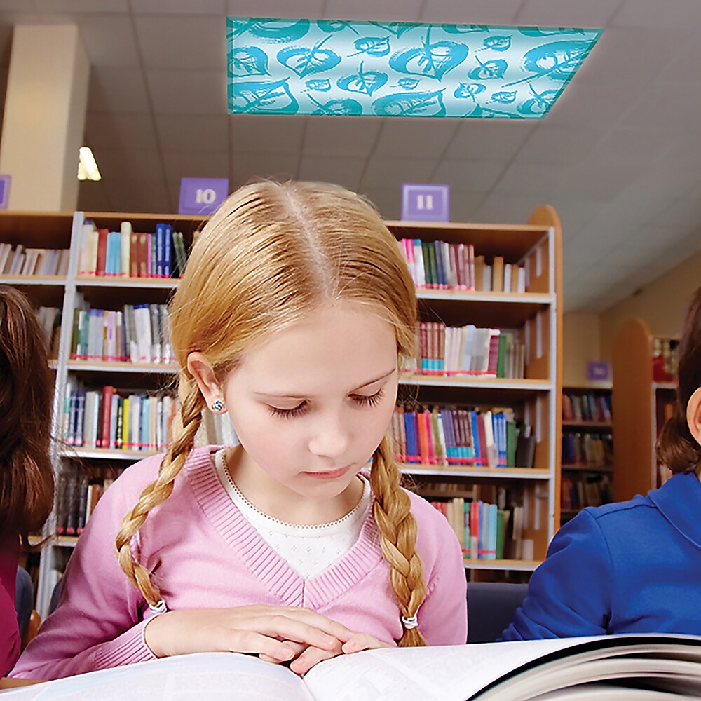 Learning Resources Classroom Light Filters for Ceiling Lighting, Blue/White, Set of 3 Seasons