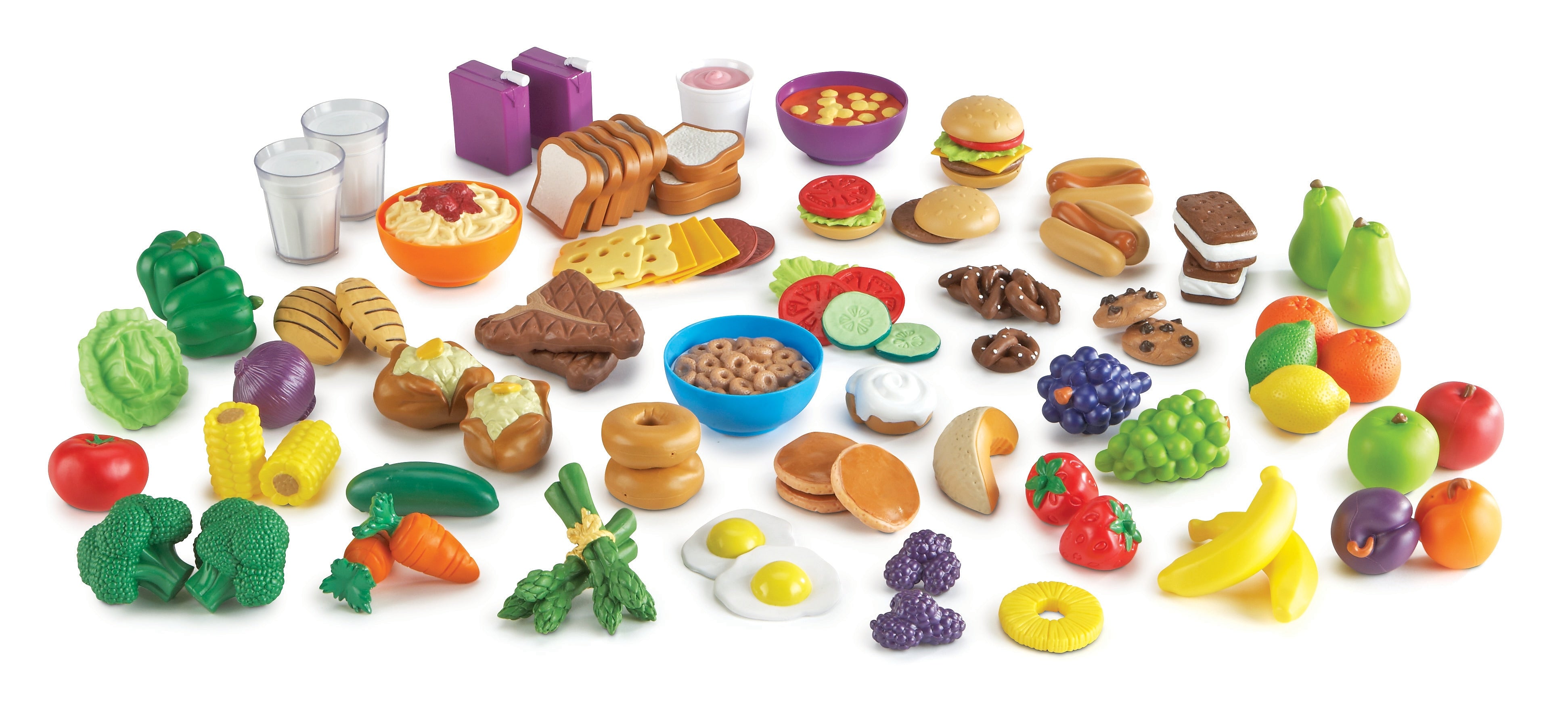 Learning Resources New Sprouts Classroom Play Food Set, 100/Set