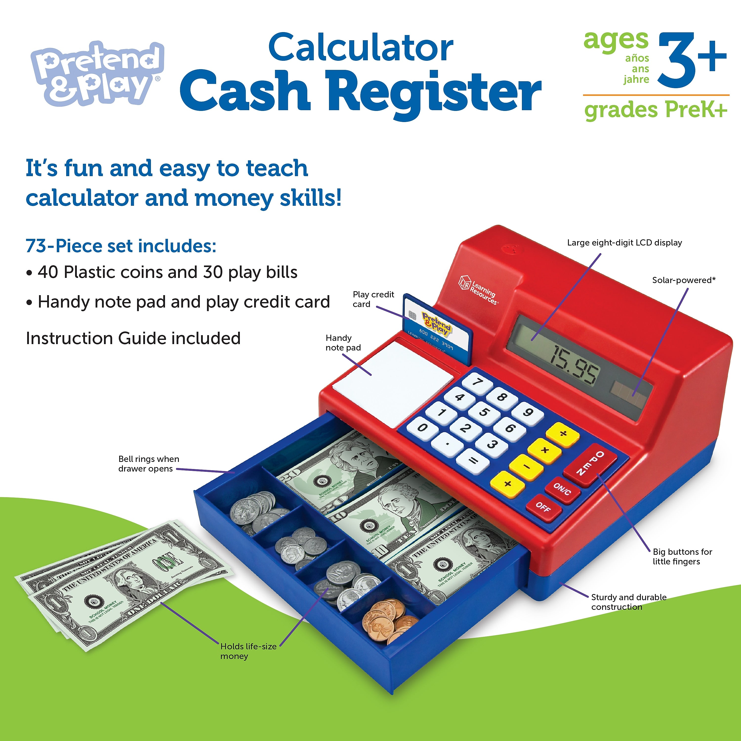 Learning Resources Pretend & Play Calculator Cash Register