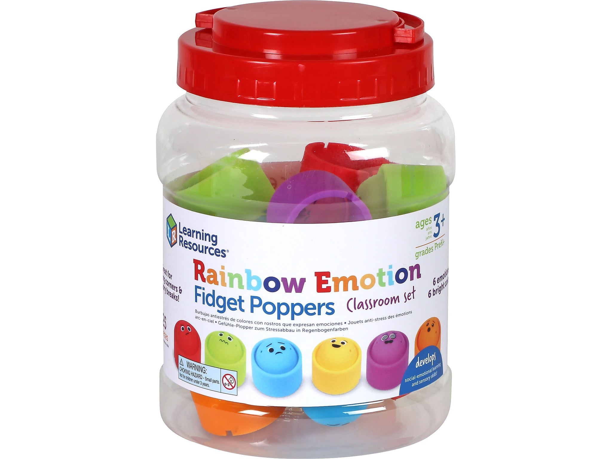 Learning Resources Rainbow Emotion Fidget Poppers Classroom Set