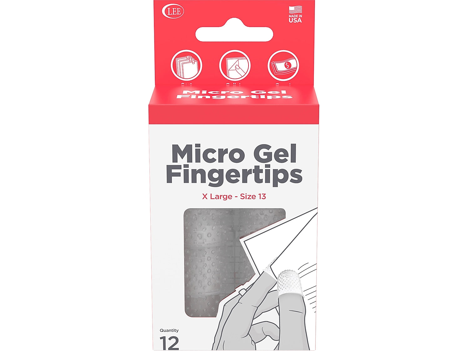 Lee Extra-Large Fingertip, Clear, 12/Pack