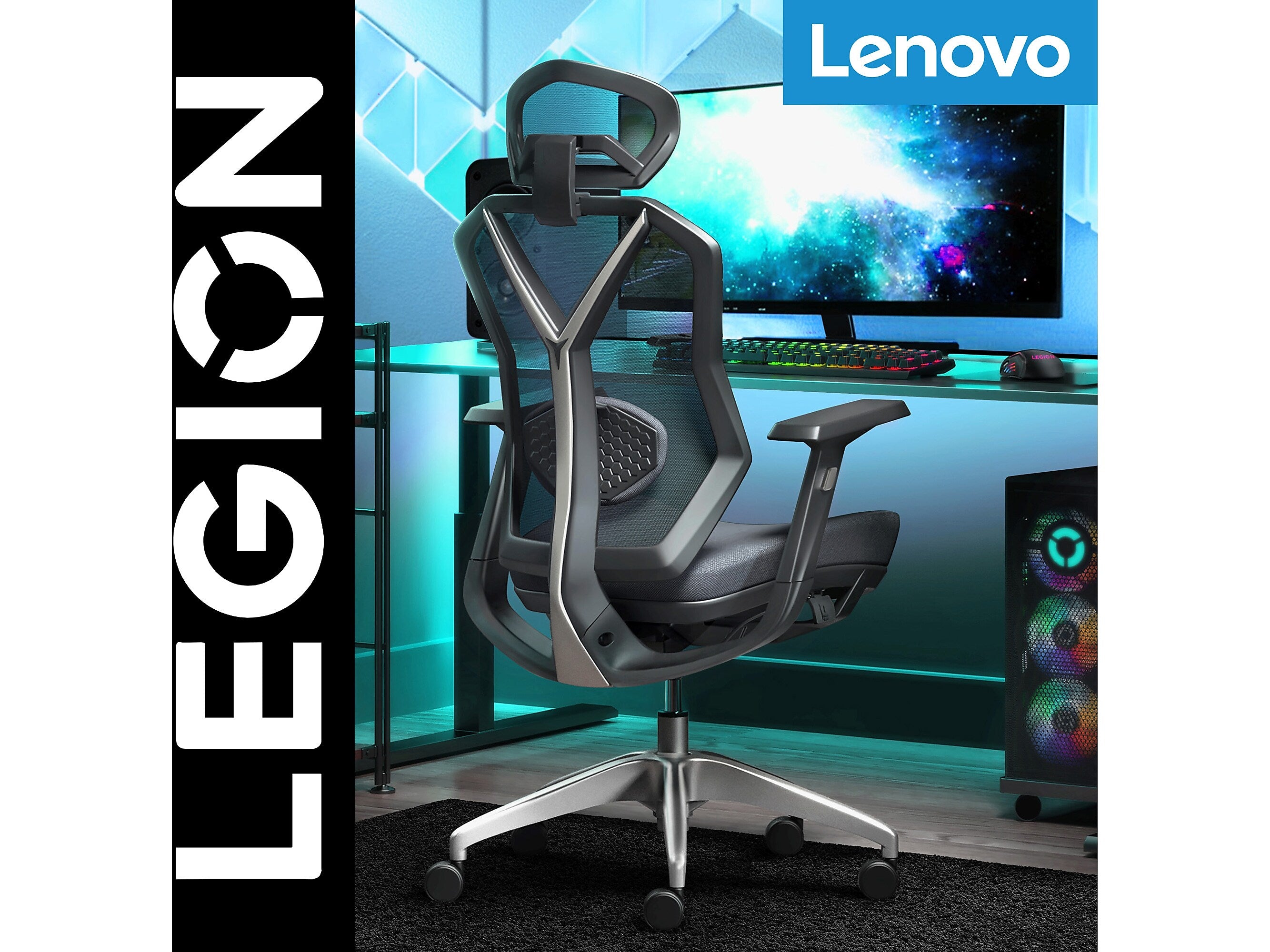 Lenovo Legion Mesh Ergonomic Racing Gaming Chair, Dark Gray