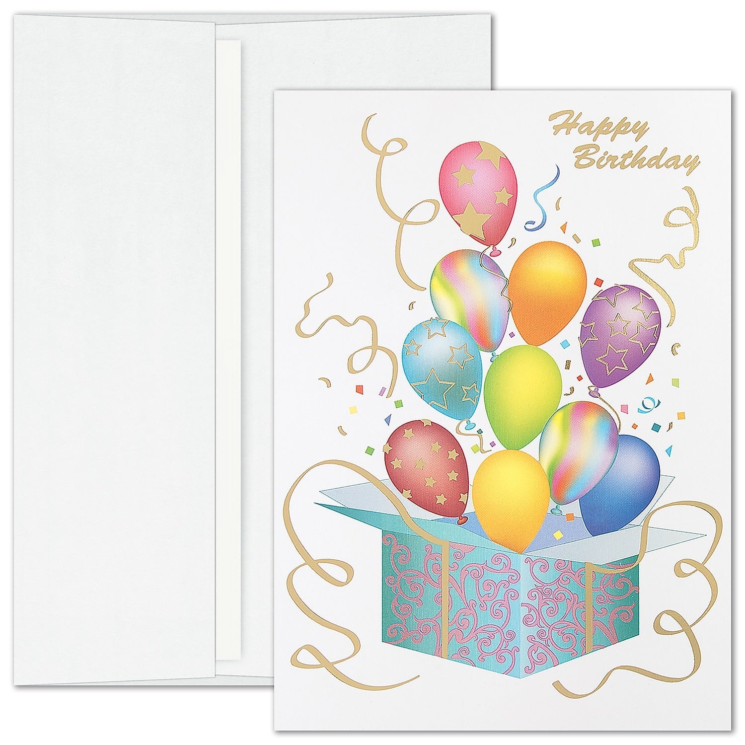 "Let's Celebrate" Birthday Card w/ Unlined White Envelope, 50/BX