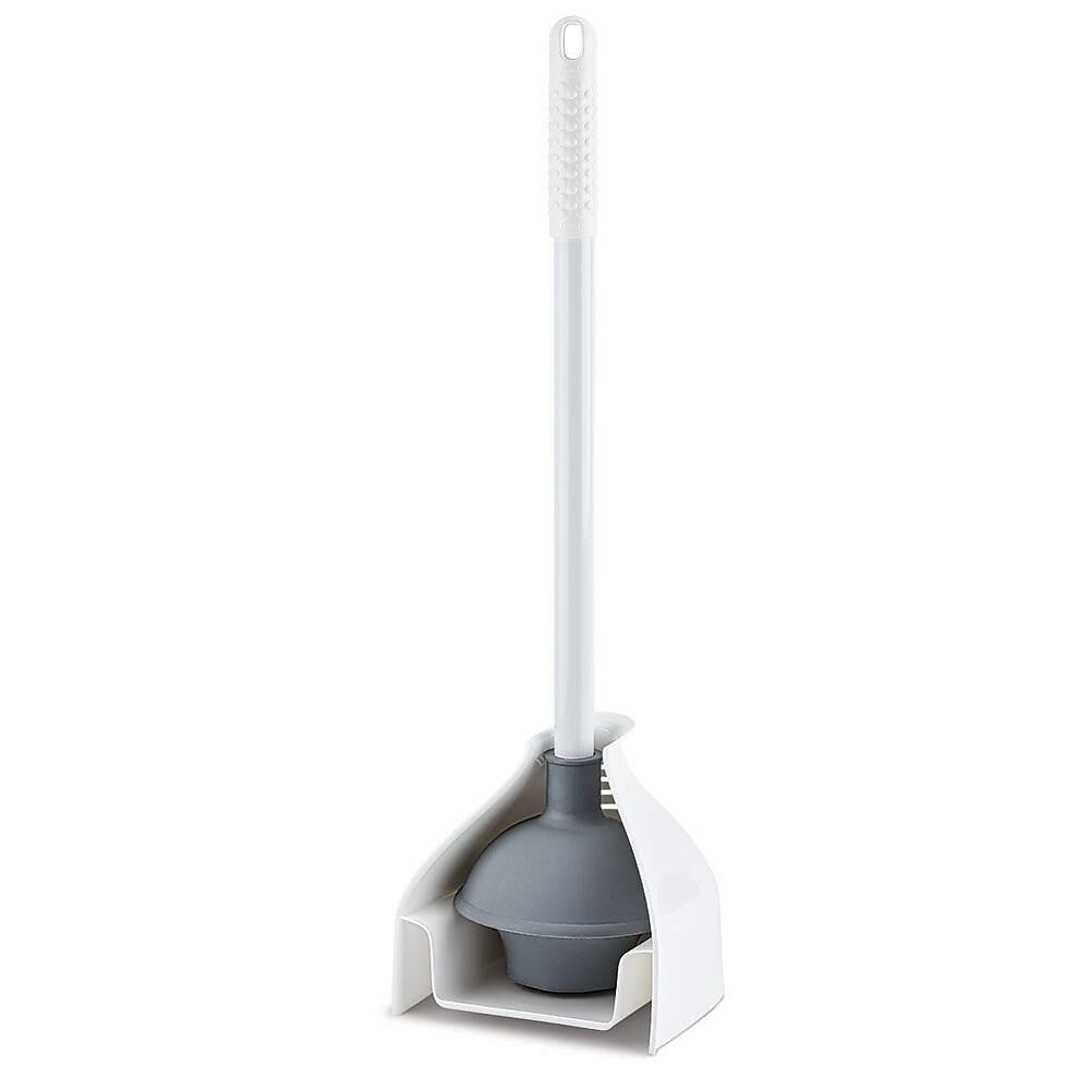 Libman Premium Extra Long Flange Toilet Plunger & Caddy, 4/Carton