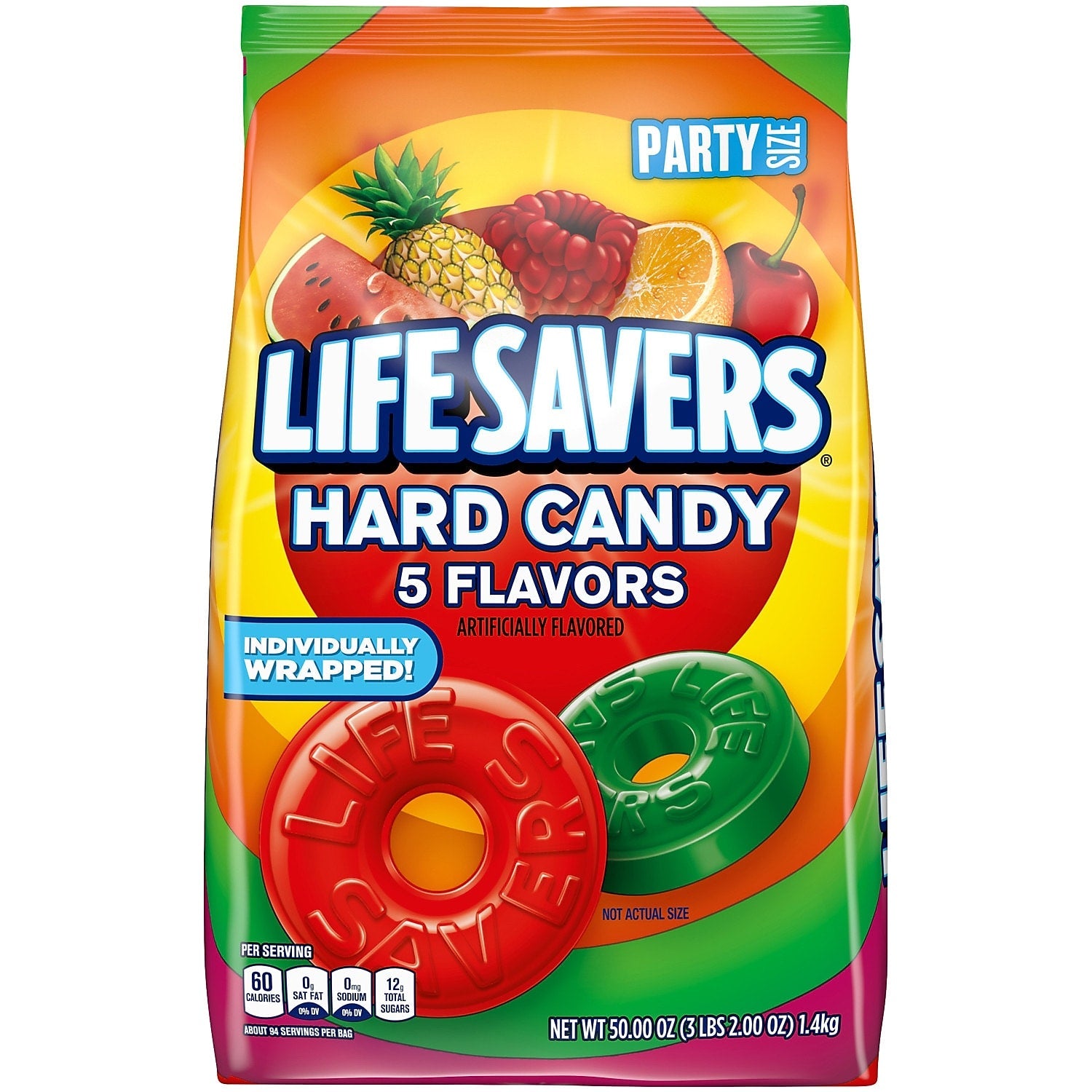 LIFE SAVERS 5 Flavors Hard Candy, Party Size, 50 oz Bulk Candy Bag