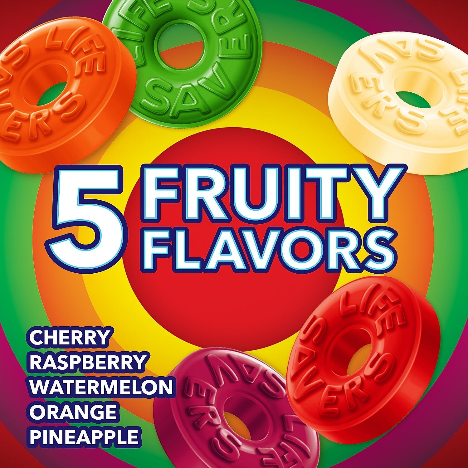 LIFE SAVERS 5 Flavors Hard Candy, Party Size, 50 oz Bulk Candy Bag