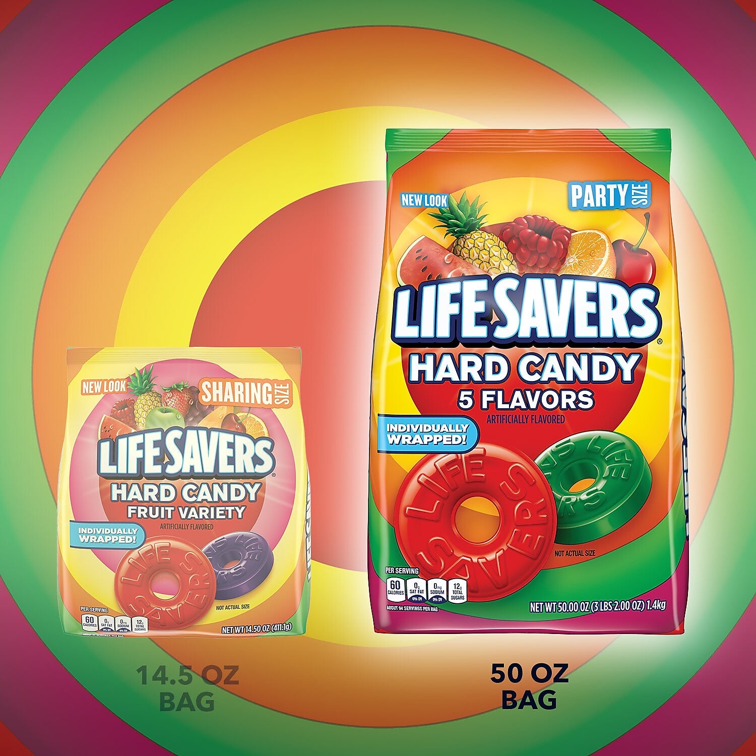 LIFE SAVERS 5 Flavors Hard Candy, Party Size, 50 oz Bulk Candy Bag