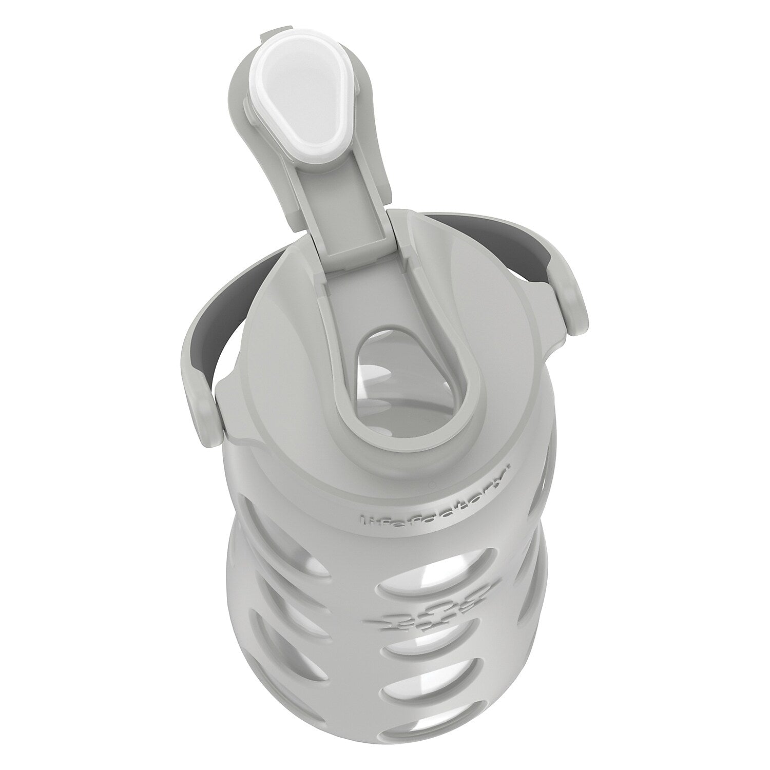 Lifefactory Water Bottle with Active Flip Cap and Protective Silicone Sleeve, Cool Gray, 22 oz.