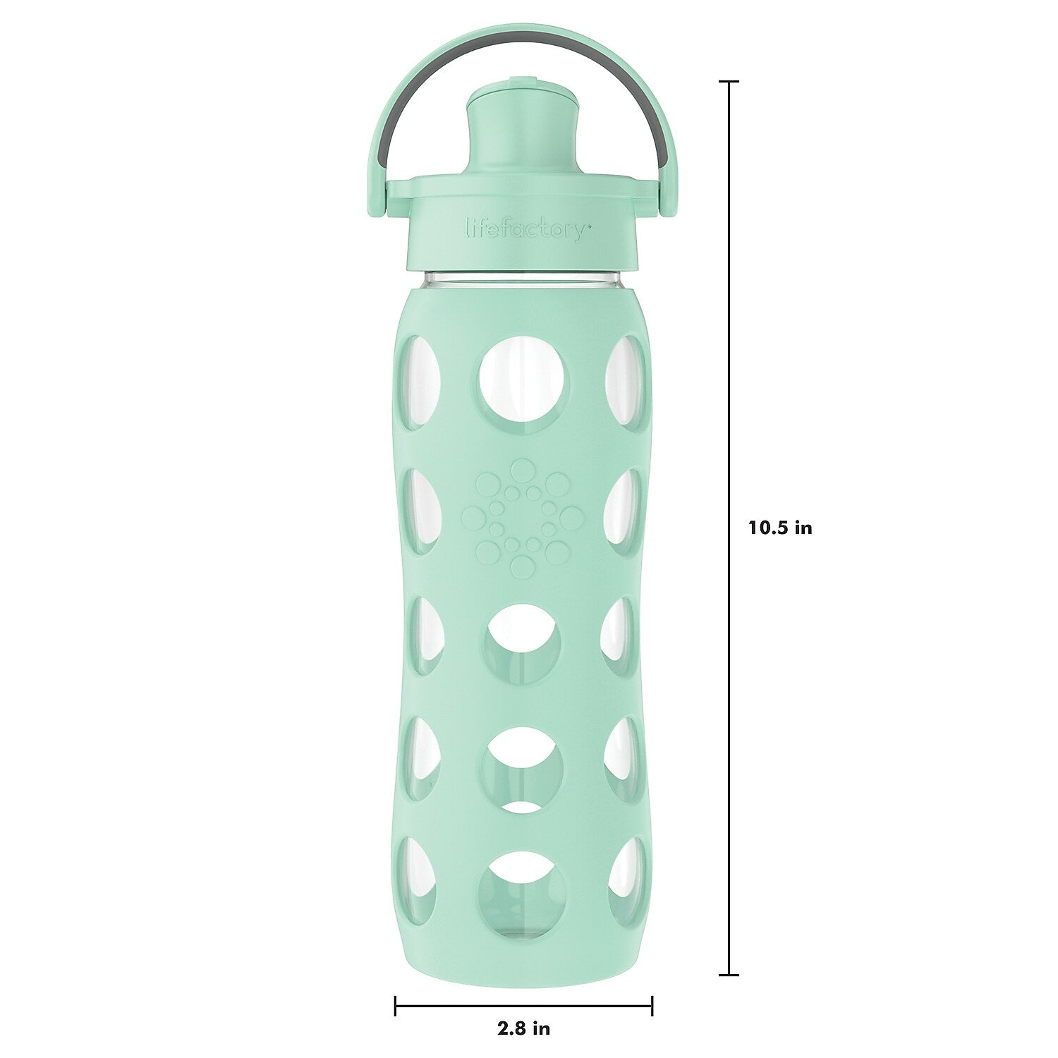 Lifefactory Water Bottle with Active Flip Cap and Protective Silicone Sleeve, Mint, 22 oz.