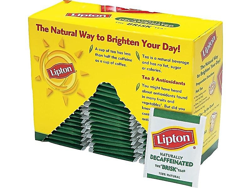 Lipton Decaf Black Tea Bags, 72/Box