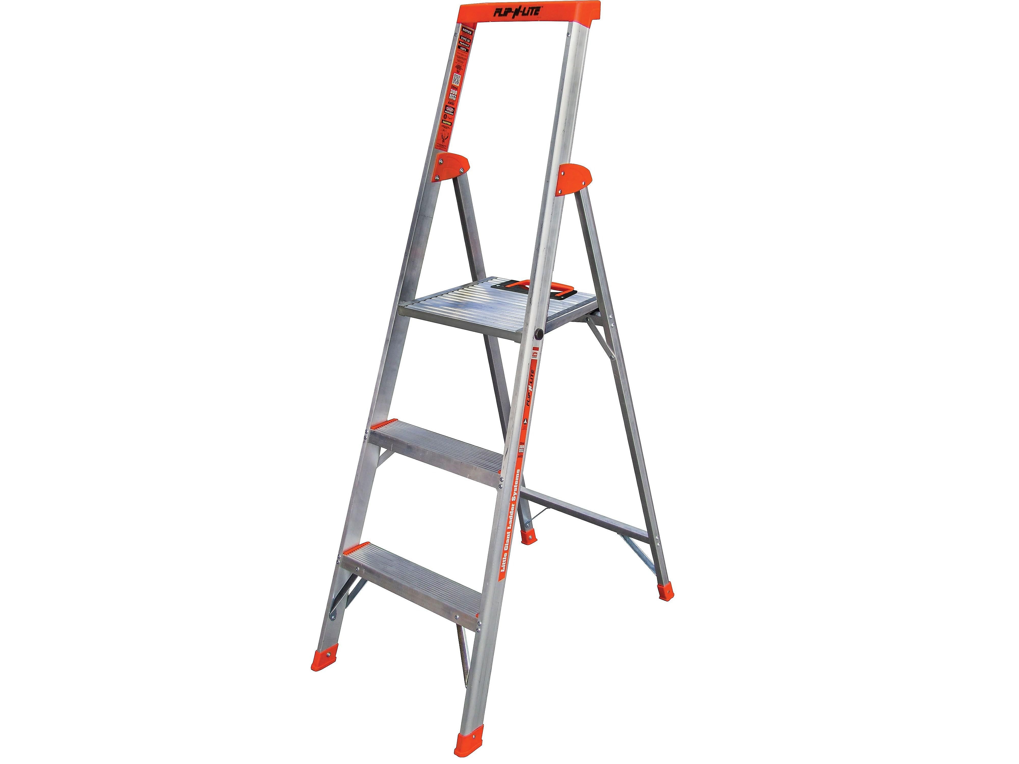 Little Giant Flip-N-Lite 5' Aluminum Step Ladder, 300 lb. Capacity