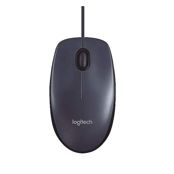 Logitech B100 Wired Ambidextrous Optical USB Mouse, Black