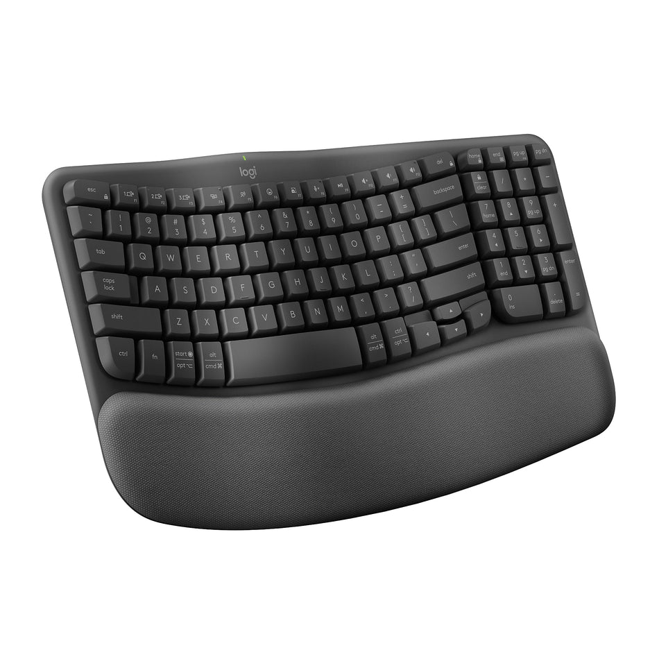 Logitech Ergo Series Wave Keys Wireless Ergonomic Keyboard, Graphite