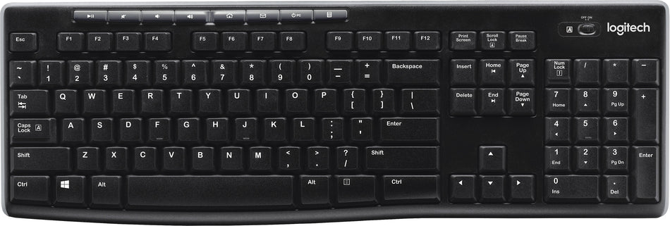 Logitech K270 USB Wireless Keyboard, Black