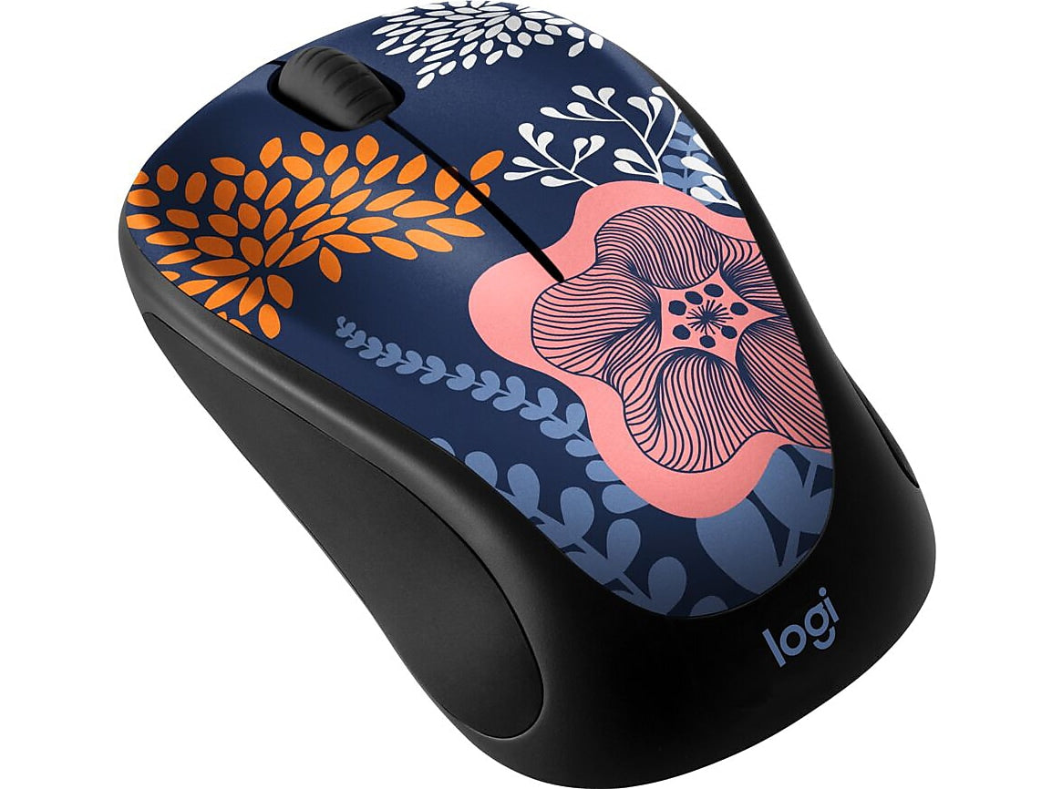 Logitech M317 Design Collection Limited Edition Forest Floral Wireless Ambidextrous Optical USB Mouse