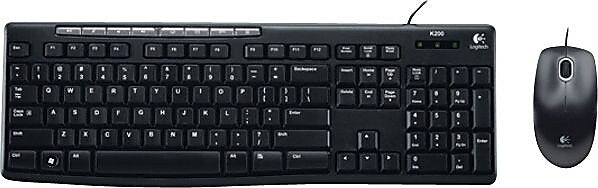 Logitech Media Combo MK200 Keyboard and Mouse, Black