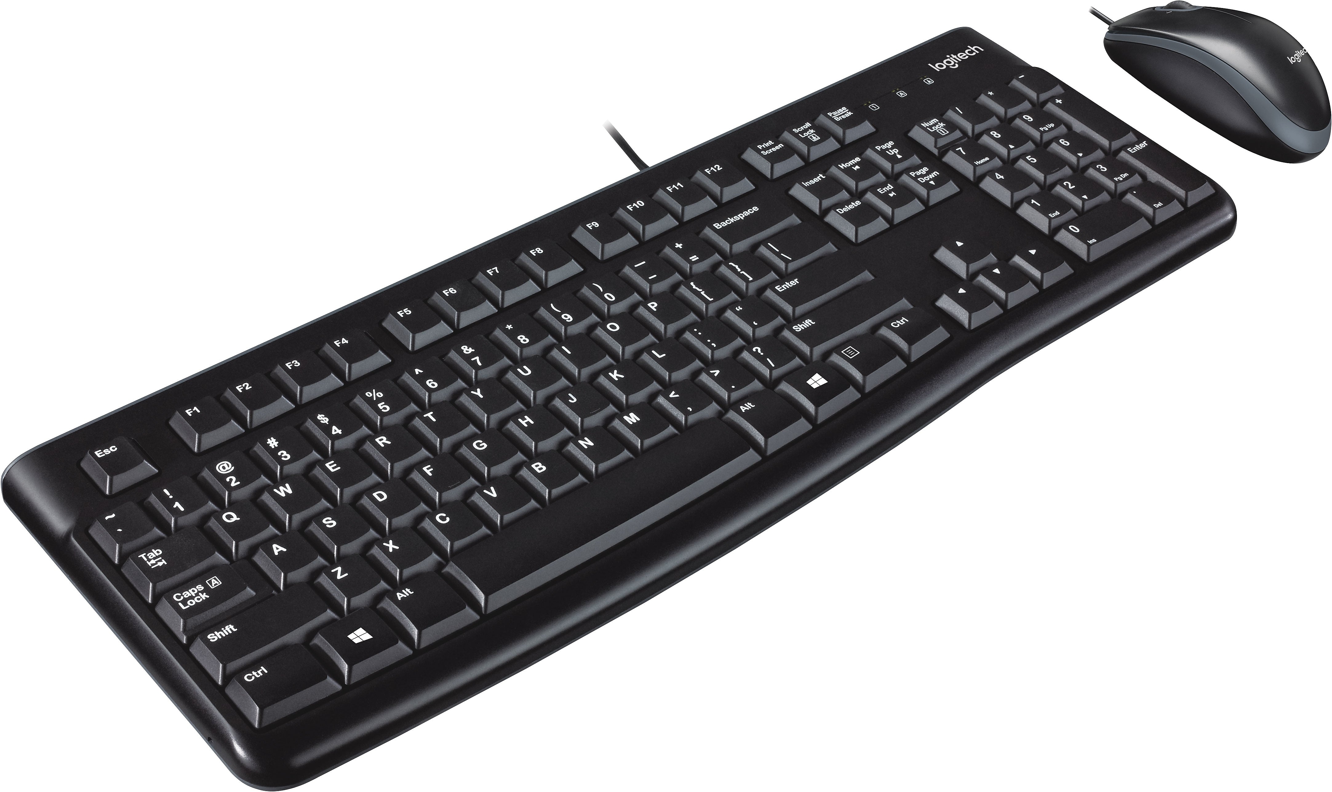 Logitech MK120 Optical Wired Keyboard and Mouse Combo, Black