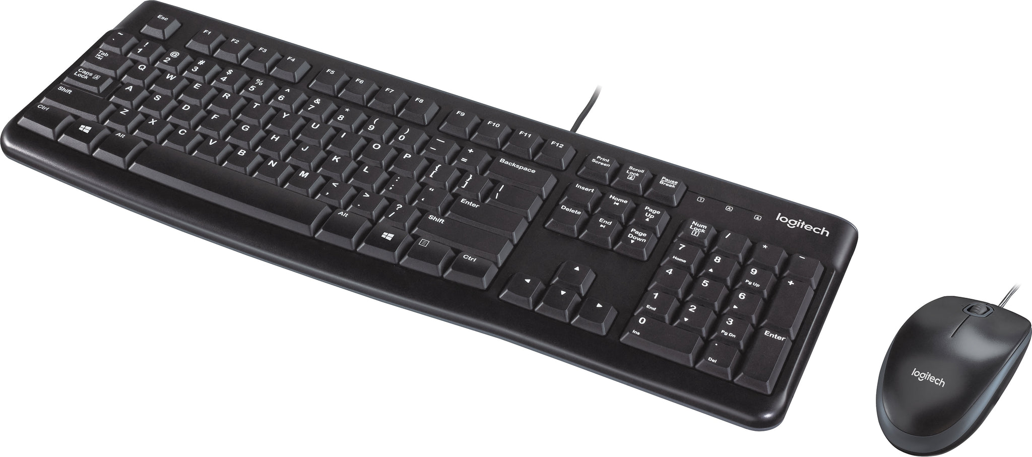 Logitech MK120 Optical Wired Keyboard and Mouse Combo, Black