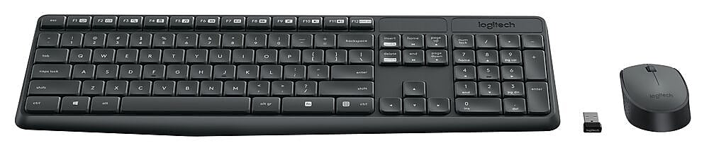 Logitech MK235 USB Wireless Optical Keyboard and Mouse Set, Black