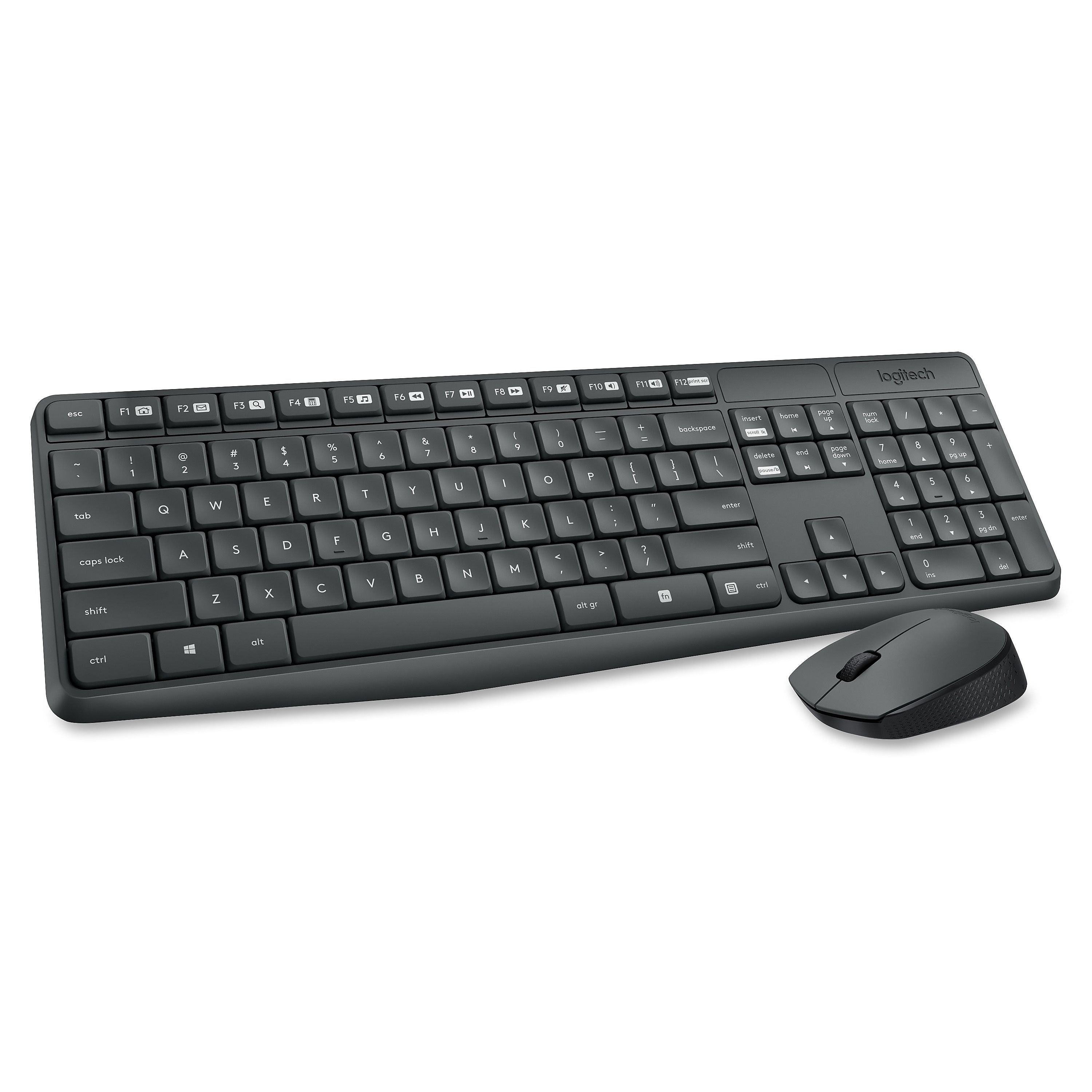 Logitech MK235 USB Wireless Optical Keyboard and Mouse Set, Black