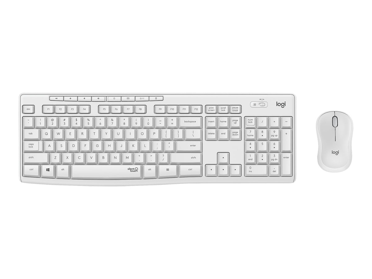 Logitech MK295 Silent Keyboard and Mouse Combo, Off White