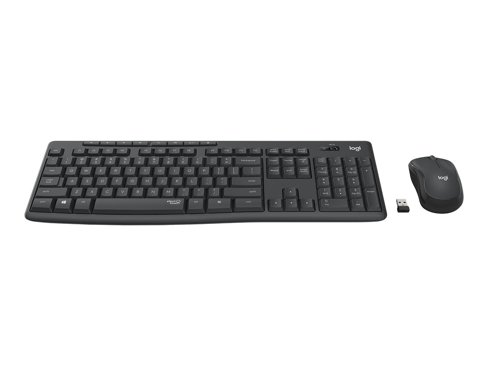 Logitech MK295 Silent Wireless Keyboard and Optical Mouse Combo, Graphite