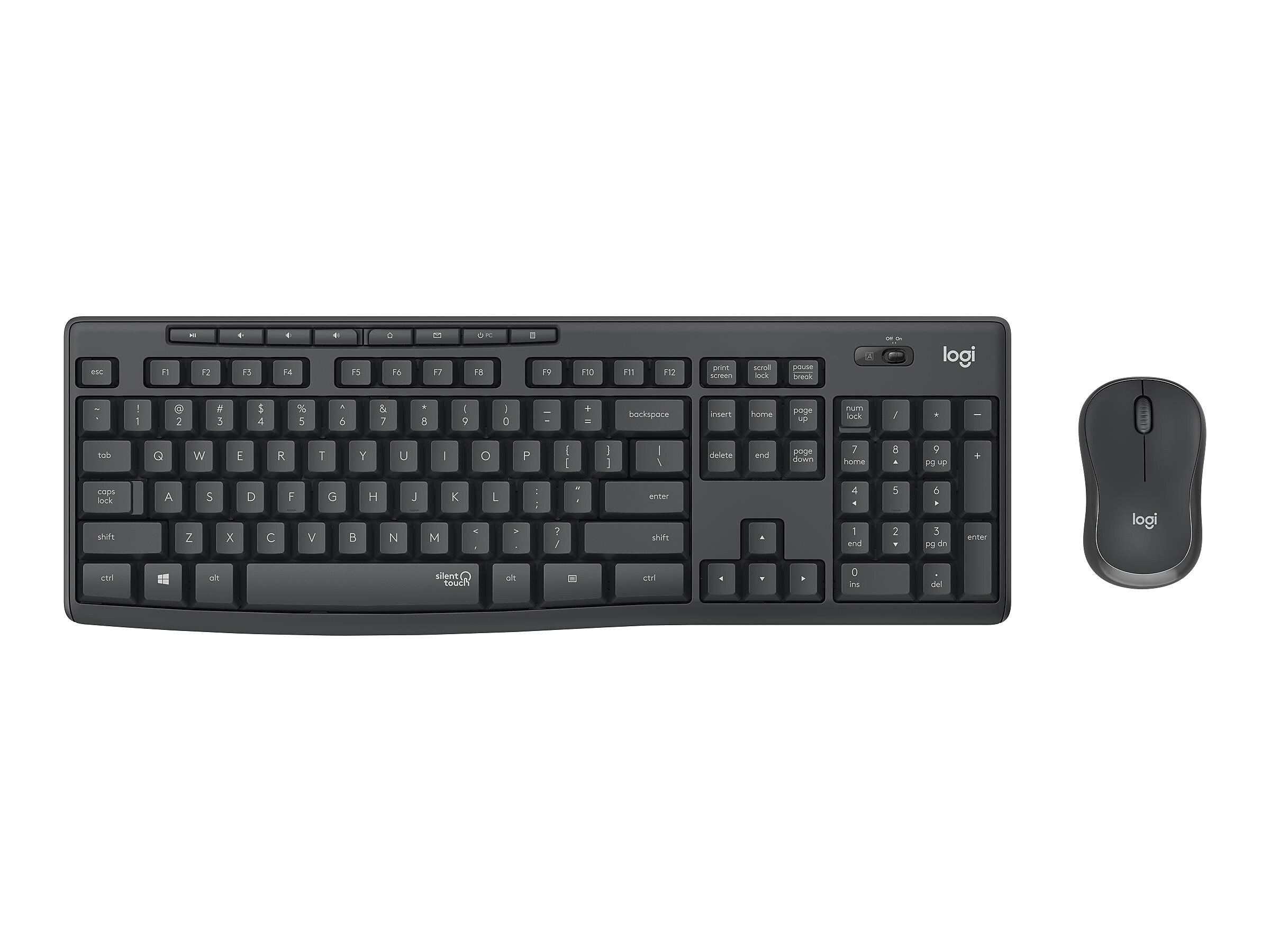 Logitech MK295 Silent Wireless Keyboard and Optical Mouse Combo, Graphite