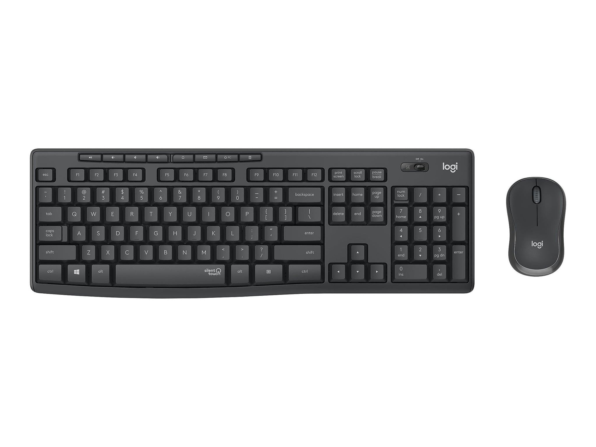 Logitech MK295 Silent Wireless Keyboard and Optical Mouse Combo, Graphite
