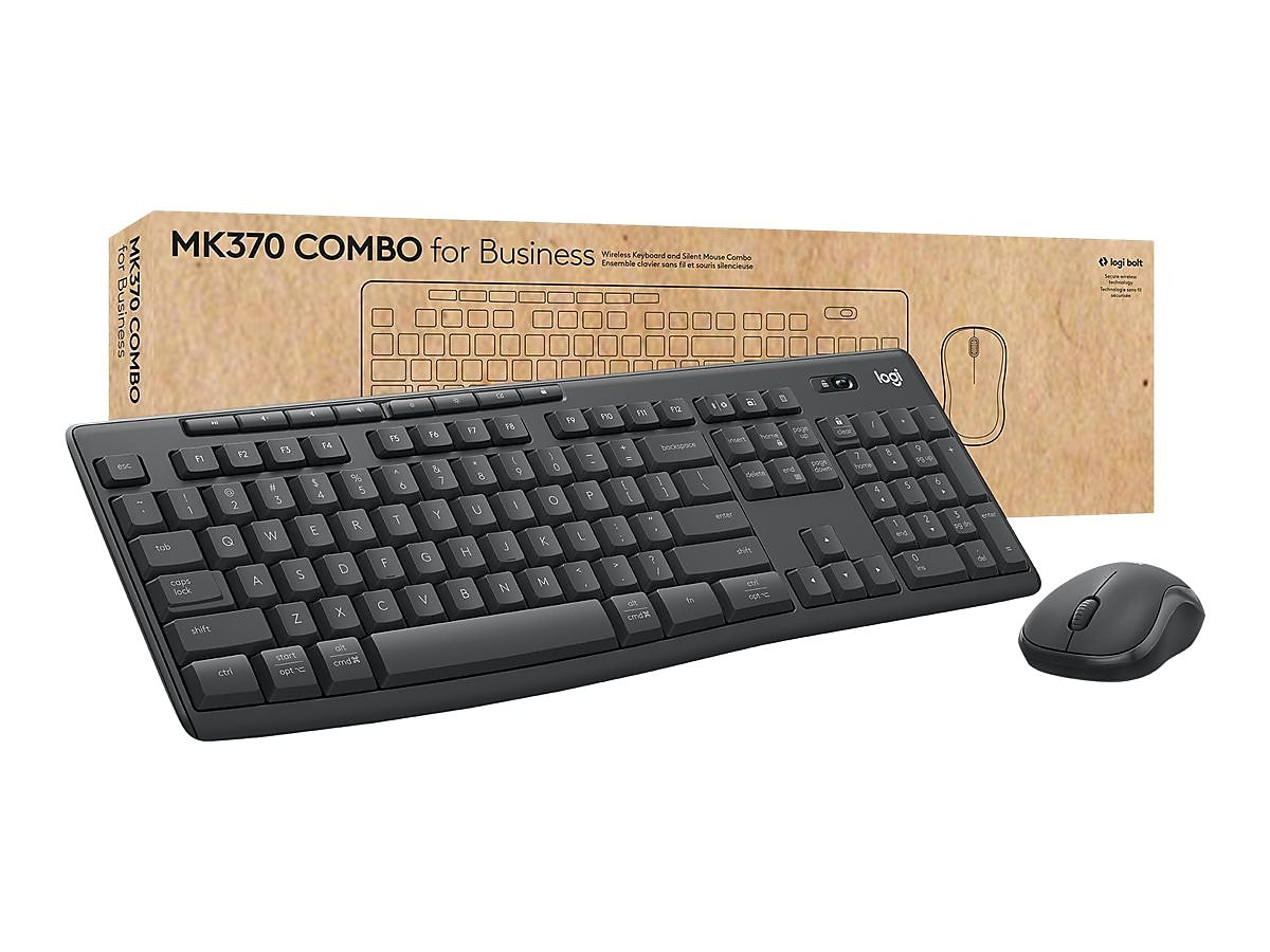 Logitech MK370 Wireless Keyboard and Mouse Combo for Business, Graphite