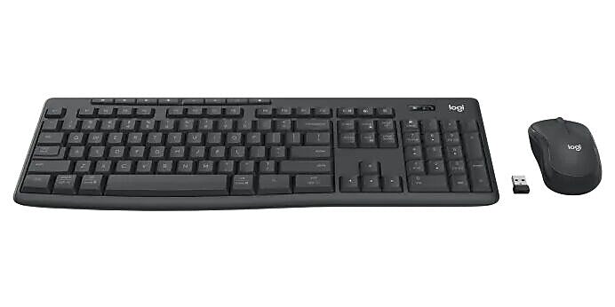 Logitech MK370 Wireless Keyboard and Mouse Combo for Business, Graphite