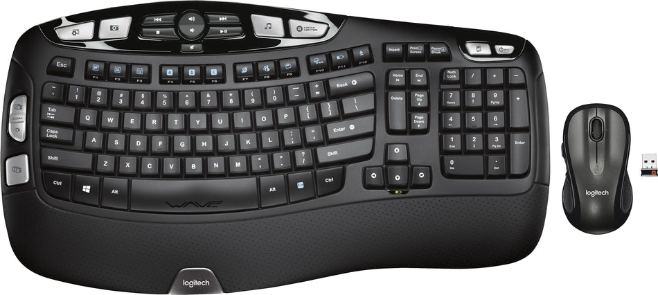 Logitech MK550 Wireless Desktop Wave Keyboard and Mouse Combo, Black