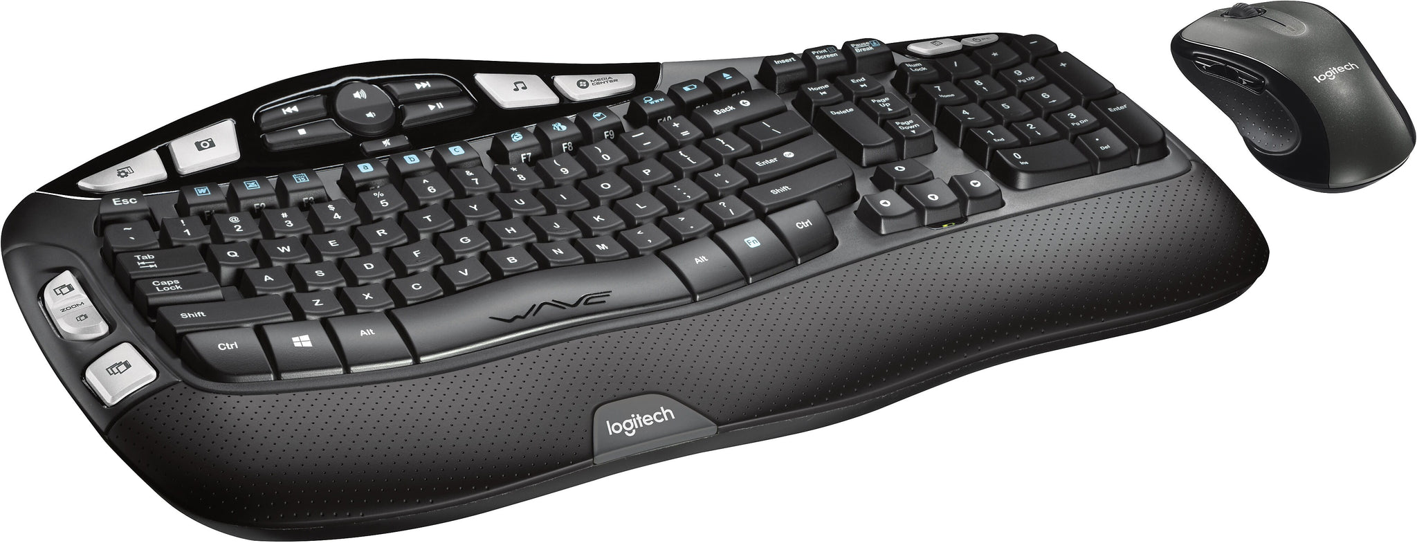 Logitech MK550 Wireless Desktop Wave Keyboard and Mouse Combo, Black