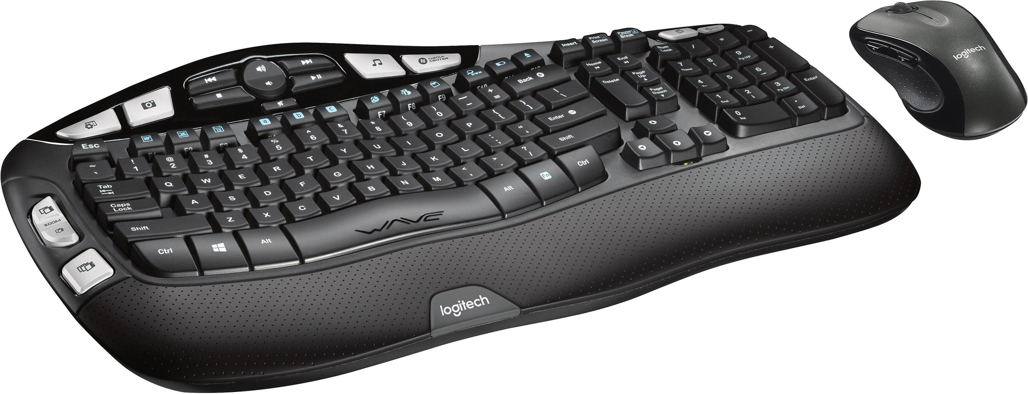 Logitech MK550 Wireless Desktop Wave Keyboard and Mouse Combo, Black