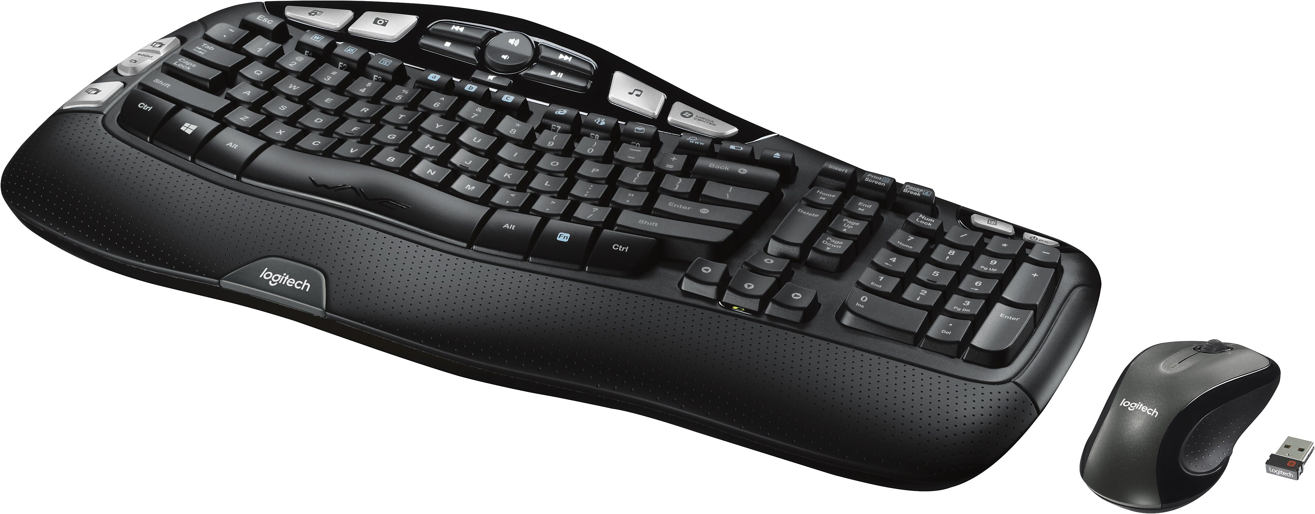 Logitech MK550 Wireless Desktop Wave Keyboard and Mouse Combo, Black