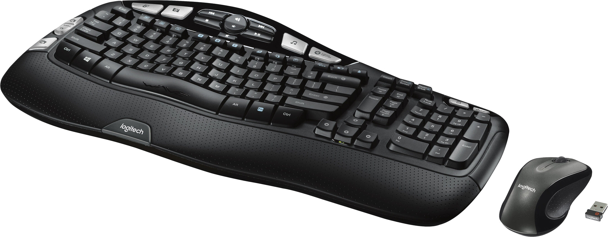 Logitech MK550 Wireless Desktop Wave Keyboard and Mouse Combo, Black