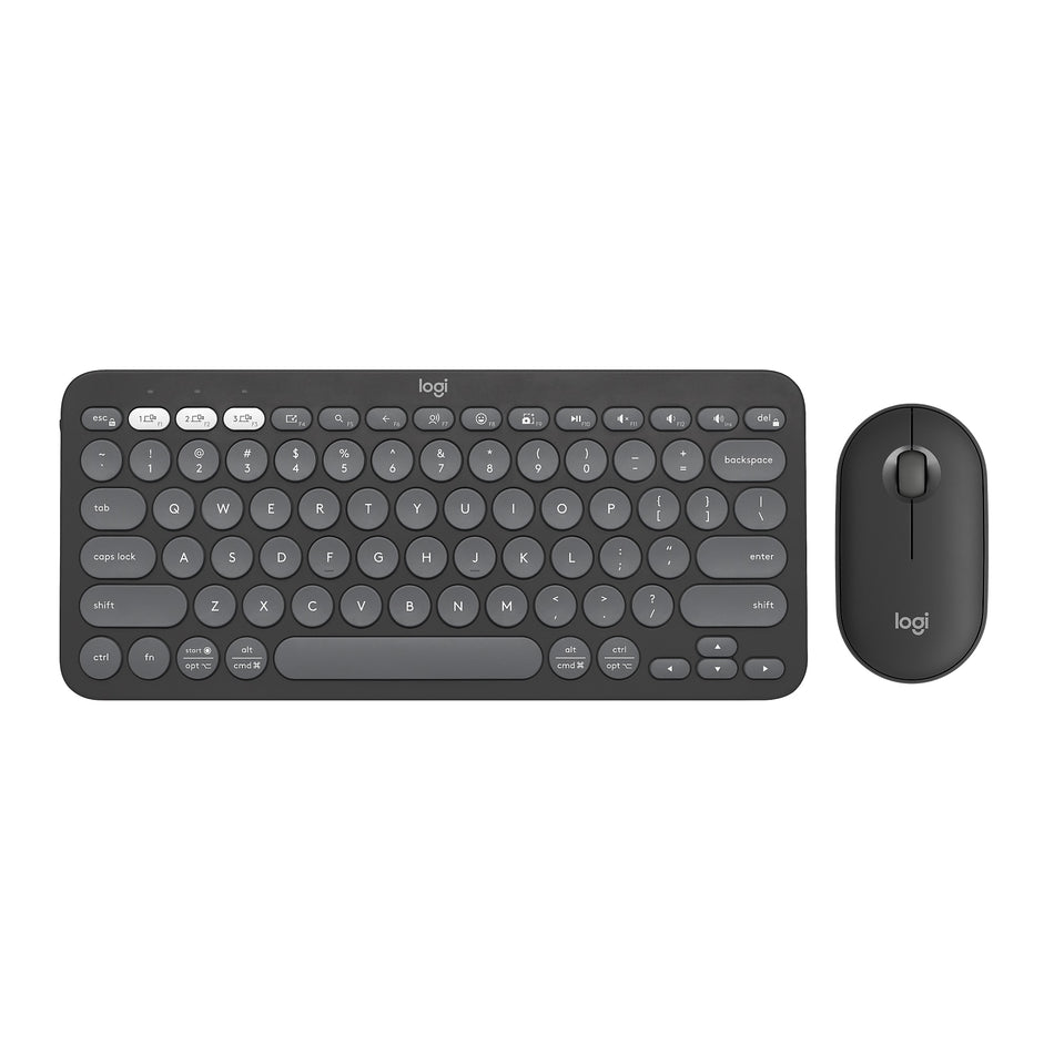 Logitech Pebble 2 Combo Wireless Keyboard and Optical Mouse Combo, Tonal Graphite