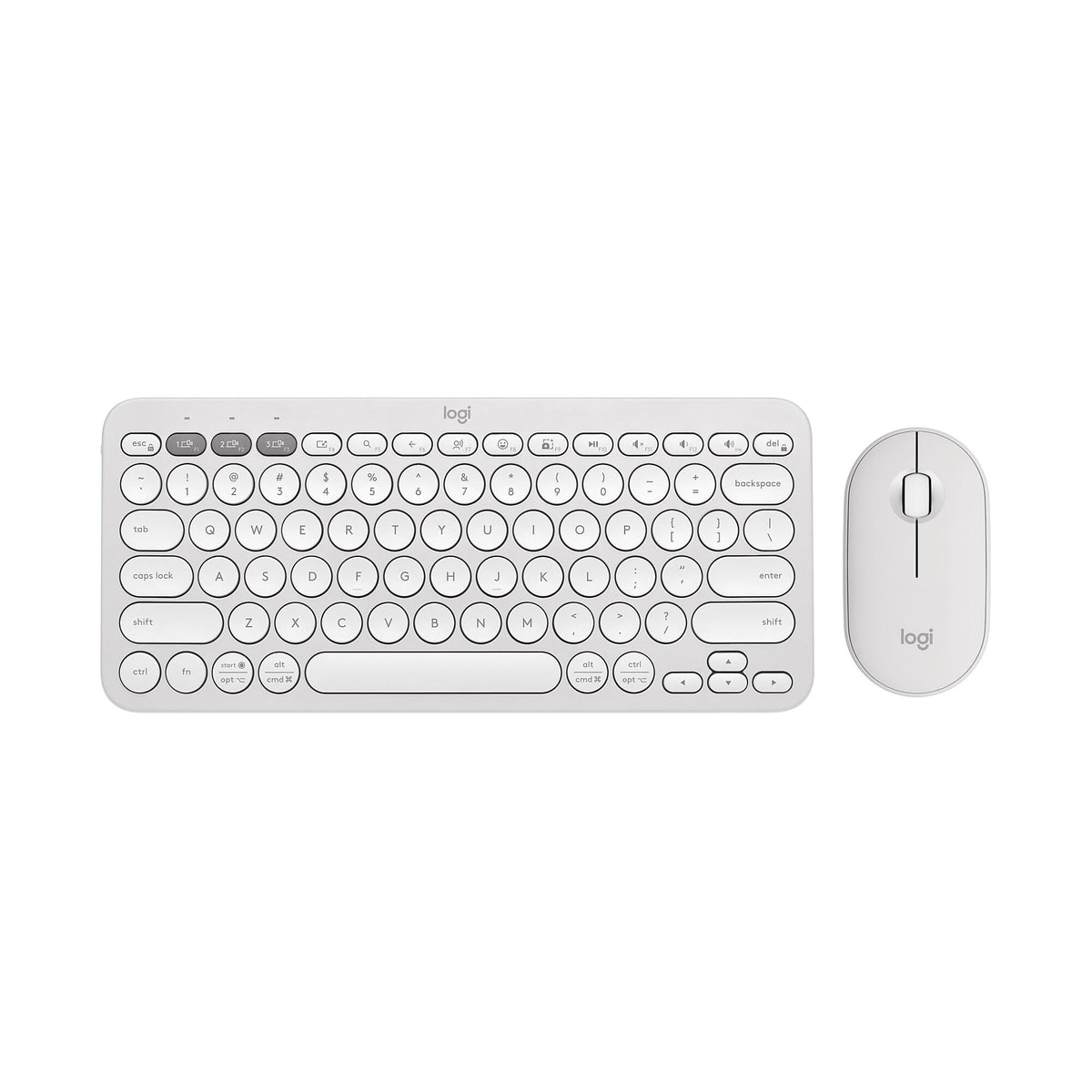 Logitech Pebble 2 Wireless Mouse Keyboard Combo, Tonal White