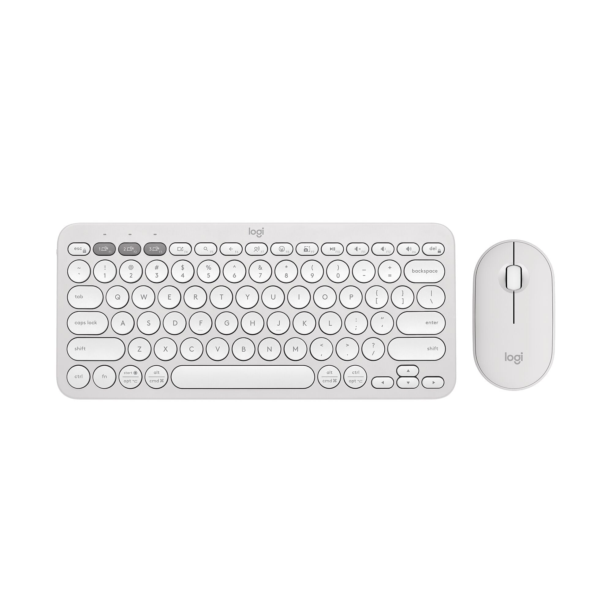 Logitech Pebble 2 Wireless Mouse Keyboard Combo, Tonal White